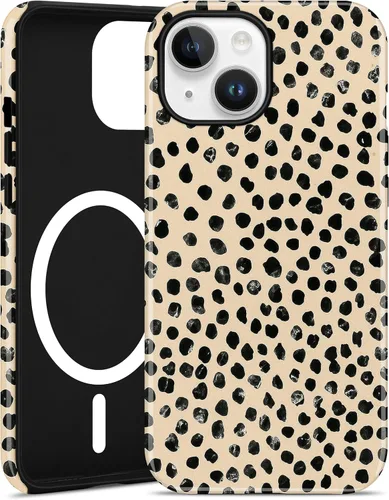 Vista 8 de Jusy Compatible with MagSafe Brown Tortoise Shell Print Phone Case for iPhone 7/8/SE, Amber Trendy Luxury Magnetic Soft TPU and Hard PC Protective