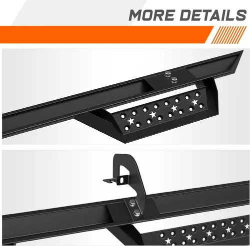 Vista 7 de Estribos de barras Nerf de 2.75 pulgadas, color negro, compatibles con Chevy Silverado/GMC Sierra Extended Cab (par)