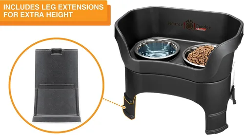 Vista 6 de Neater Feeder Deluxe - Soporte de tazón elevado para perro grande, antidesorden y antiderrames, de Estados Unidos, extensiones en las patas, juego