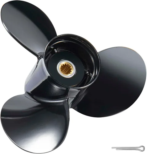 Hélice de barco compatible con Johnson Evinrude OMC Stern Drive 40-140 HP Motores 13 Spline Diente fuera de borda RH Hélice OEM para 50 60 65 70 75