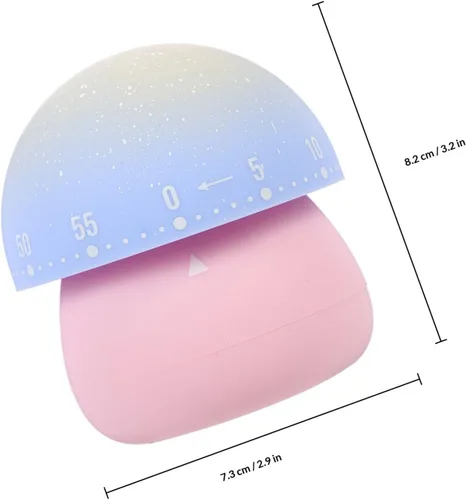 Vista 2 de Mechanical Kitchen Timer Mushroom Cute Countdown Timer Pink Manual for Cooking Baking and Kitchen Decor