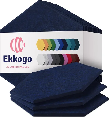 Vista 71 de Paneles acústicos de alta densidad para amortiguar sonidos, forma hexagonal, paquete de 12 unidades de 14" x 12.1" x 0.4", color turquesa océano