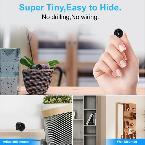 Vista 9 de New Smallest Wireless WiFi Camera,HD1080P Mini Camera,Smart Home Security Camera,Portable Smart Home Baby Monitor Cam with Night Vision,Motion