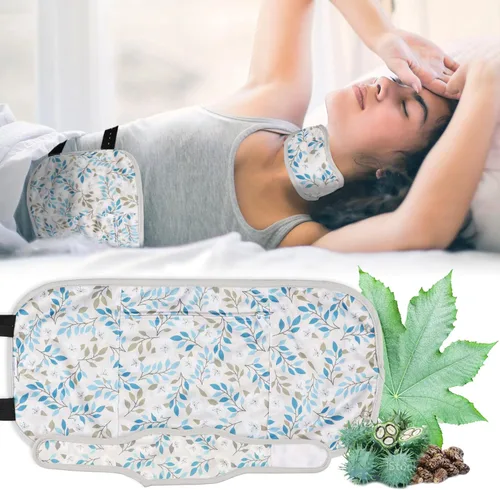 Vista 17 de Paquete de aceite de ricino reutilizable orgánico para desintoxicación del hígado, menos desorden, correa elástica, algodón suave, antifugas