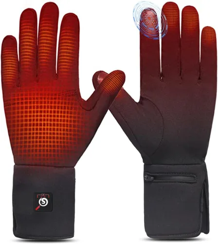 SAVIOR HEAT Heated Glove Liners for Men Women, Rechargeable Battery Electric Heated Gloves, Winter Warm Glove Liners, Thin Gloves Riding Ski