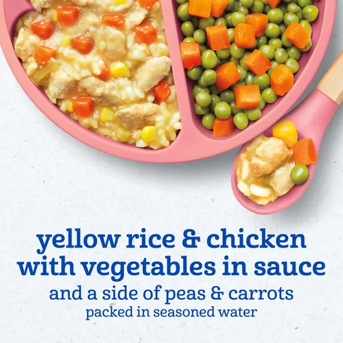 Vista 4 de Gerber Comida para niños pequeños, arroz amarillo y pollo, hora de comer para niños pequeños, 8PK