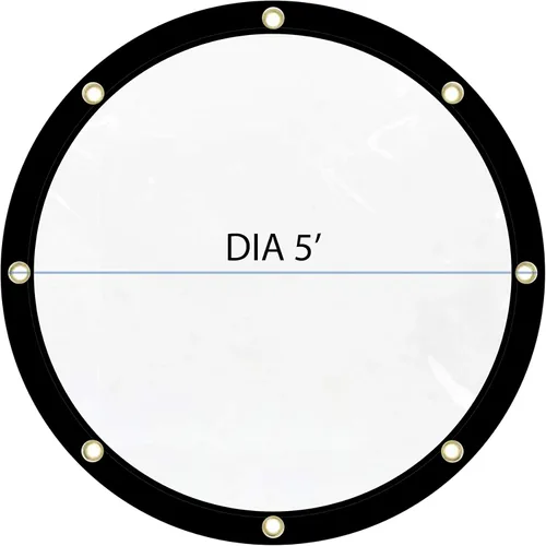 Vista 4 de Covers & all Lona redonda transparente, resistente al agua, de 18 onzas, PVC, 560 GSM, 20 mil, resistente a los rayos UV y a la intemperie, cubierta