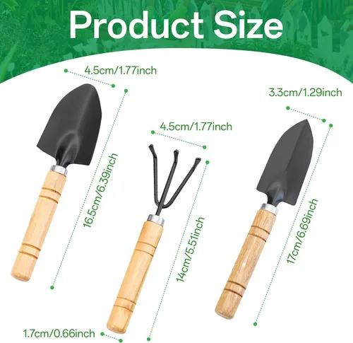 Vista 8 de Juego de herramientas de jardinería de 5 piezas con alfombrilla de trasplante, mini herramientas de jardín para plantas de interior, tapete