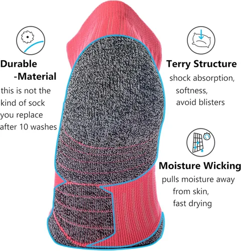 Vista 31 de CWVLC - Calcetines deportivos, hasta el tobillo, de compresión, acolchados, unisex, paquete variado