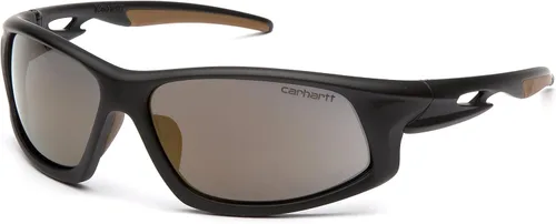 Carhartt Ironside Safety Glasses, Retail Clamshell Packaging, Black/Tan Frame, Sandstone Bronze Anti-Fog Lens