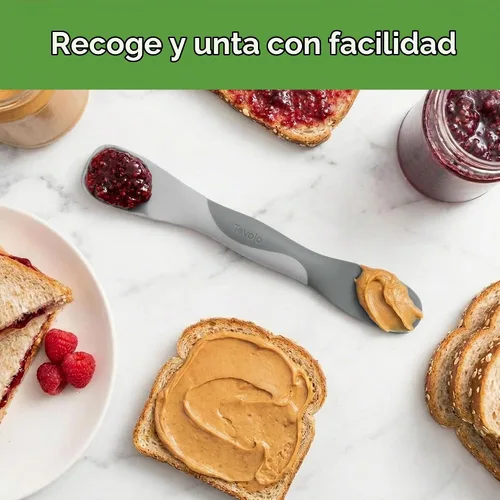 Vista 5 de Tovolo Scoop and Spread Herramienta Esparcidora de Sándwich de Silicona Grande de Doble Extremo con Mango de Nailon, Herramienta de Silicona