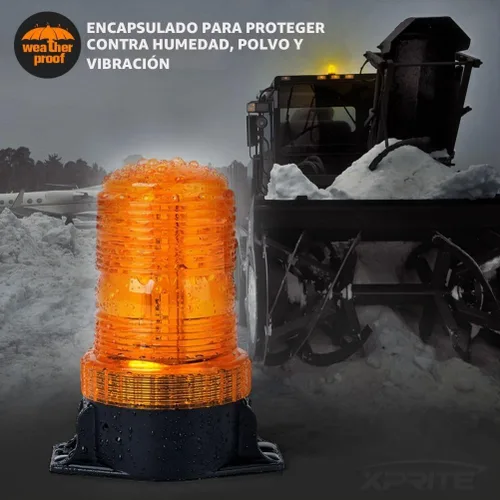 Vista 5 de Luz de emergencia Xprite, luz indicadora, baliza de emergencia intermitente de 30 LED estroboscópica de 15 W, para techo de autobús, camión, auto