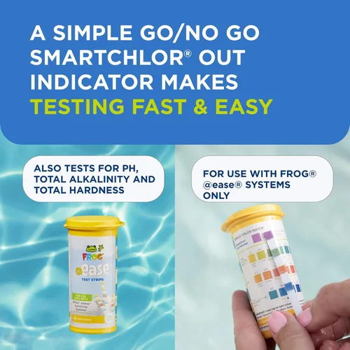Vista 6 de FROG @Ease Tiras de prueba para jacuzzis y spas de natación, tira de prueba con indicador de salida para cartuchos FROG @Ease SmartChlor, pH