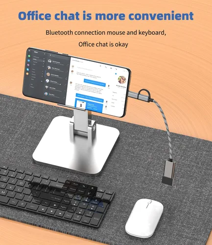 Vista 5 de Adaptador USB hembra a micro USB + USBC macho 3.0 OTG, accesorios de cable compatibles para Samsung MacBook iPhone15 Pro Max Plus iPad Pro Air Mouse