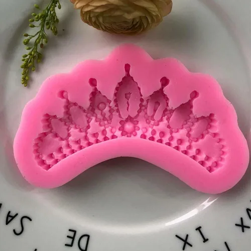 Vista 5 de Molde de silicona para corona de bricolaje, decoración de cupcakes de boda, herramientas de decoración de pasteles de fondant, joyería de caramelo