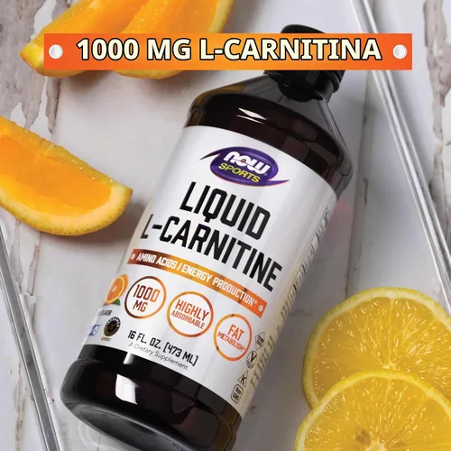 Vista 4 de NOW Sports Nutrition, L-carnitina líquida 1000 mg, altamente absorbente, cítricos, 16 onzas