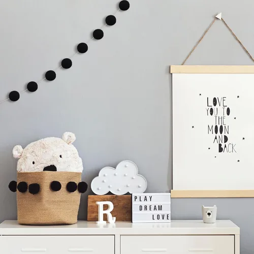 Vista 6 de Tegeme 4 guirnaldas de pompones de fieltro, decoración del árbol de Navidad, pancarta colgante para el hogar, decoración de bolas de invierno de 6.6