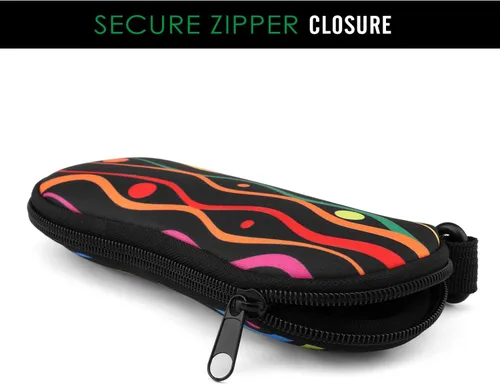 Vista 7 de MoKo - Estuche suave, ultra ligero, de neopreno, para lentes de sol, con cremallera y clip para cinturón