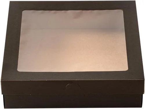 Vista 9 de Restaurantware Cater Tek Cajas para Productos Horneados de 9 x 9 x 2.4 Pulgadas 10 Cajas de Pastelería Antiadherentes - Tapas con Ventana Cierre
