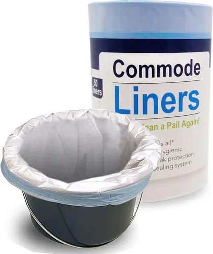Vista 6 de Commode Liners – Paquete de 100 forros desechables para inodoro – Se adapta a todas las comodidades de cabecera estándar – Elimina olores – Nunca