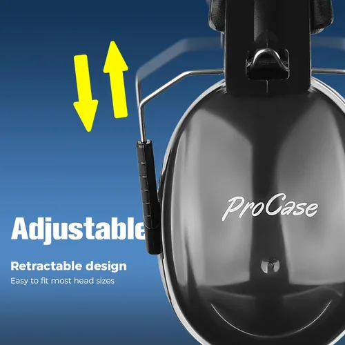 Vista 3 de ProCase - Orejeras de protección auditiva, auriculares de cancelación de ruido de seguridad NRR 32dB para adultos/adolescentes, orejeras sensoriales