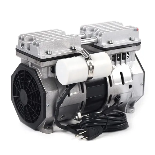 Vista 2 de Futchoy Bomba de vacío sin aceite 110 V Bomba de vacío de diafragma de laboratorio sin aceite 8 bar 370 W 2A Bomba de vacío sin aceite 100L/min