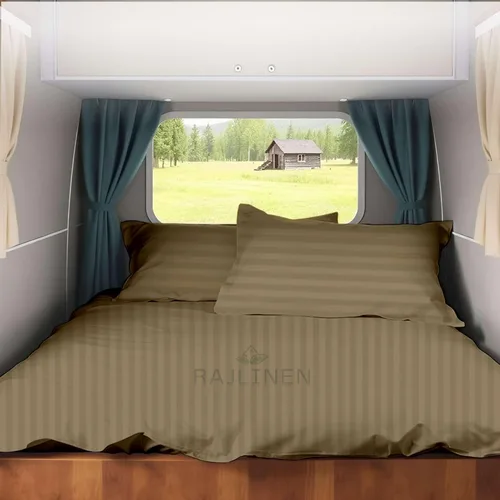 Vista 19 de Juego de sábanas para autocaravana tamaño individual (39 x 75) – 100% algodón egipcio, suave y refrescante, sábana bajera de 16 pulgadas
