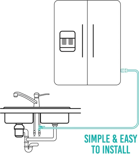 Vista 6 de Kit de instalación rápida de máquina de hielo para nevera con tubería de 25 pies para línea de agua de electrodomésticos de agua potable, T