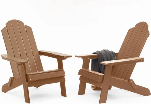 Vista 9 de MXIMU Folding Adirondack Chair for Outdoor: Easy Assembly and Comfortable Adirondack Chairs - Foldable Composite Fire Pit Chairs - All Weather