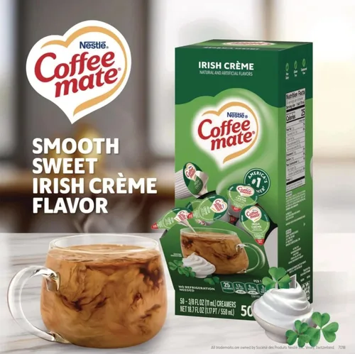 Vista 7 de Nestle Coffee Mate - Crema líquida para café, crema irlandesa, caja de 50