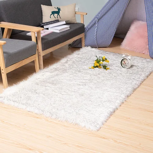 Vista 16 de Alfombra de piel de oveja sintética de Chitone, para dormitorio de bebé, para decoración del hogar