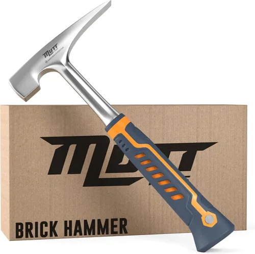 Mutt Tools - Martillo de ladrillo profesional, martillo de mampostería resistente de 20 onzas para herramientas de albañil, martillo de piedra para