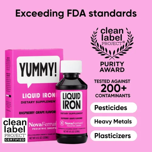 Vista 2 de novaferrum Pediatric gotas Hierro Líquido Suplemento para bebés y niños, Rojo Marrón, 1