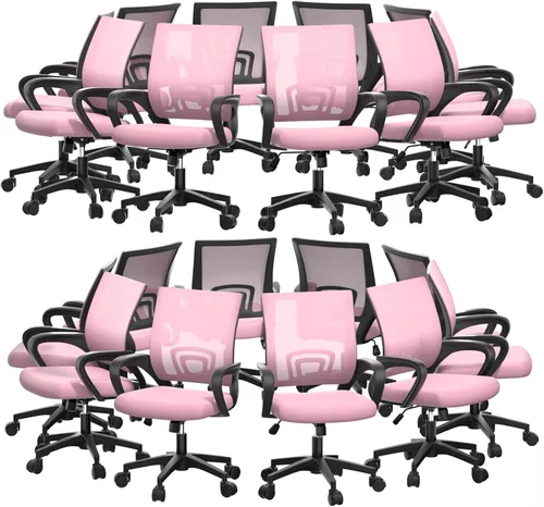 Vista 17 de Magshion Silla ergonómica de escritorio de oficina, silla de computadora de malla con respaldo medio, silla giratoria con respaldo transpirable