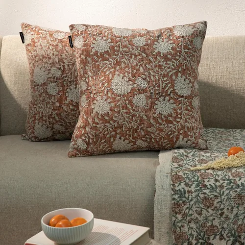 Vista 3 de Juego de 2 fundas de almohada decorativas (marrón ladrillo, 18 x 18 pulgadas (paquete de 2))