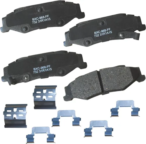 Vista 298 de Pastillas de freno traseras cerámicas Bendix Premium SBC1337 para Cadillac CTS 2014-2008, SRX 2016-2010, Chevrolet Camaro 2015-2010, Saab 9-4X 2011