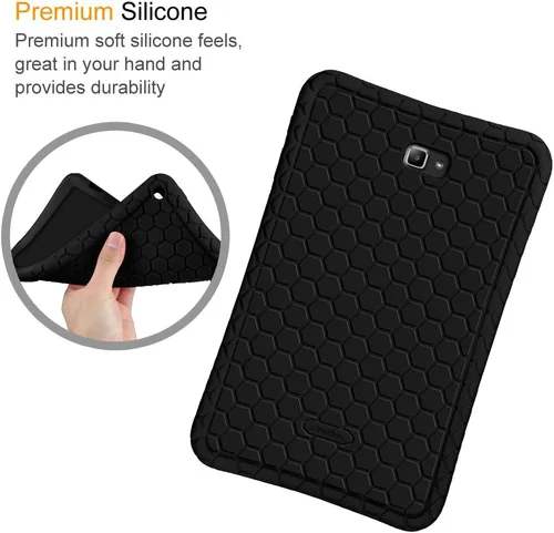 Vista 7 de Fintie Funda de silicona para Samsung Galaxy Tab A 10.1 (versión 2016 NO S P), serie Honey Comb Series, ligera, a prueba de golpes, antideslizante