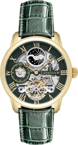 Vista 11 de Thomas Earnshaw Reloj automático de esqueleto de doble tiempo para hombre de 1.732 in con pulsera de acero inoxidable sólido ES-8006