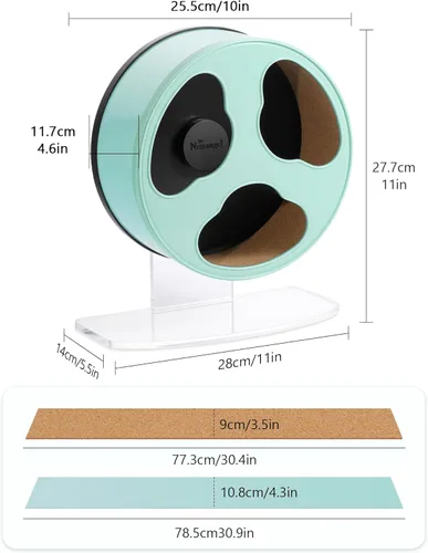 Vista 2 de Niteangel Rueda de ejercicio silenciosa para hámster, ruedas para hámster de la serie Clouds para hámsters sirios enanos, jerbos u otras mascotas