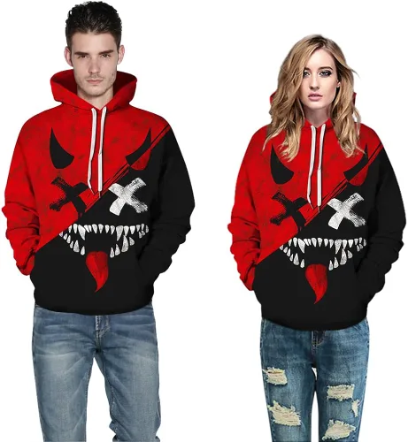 Vista 5 de TAKUSHI HF Sudadera con capucha unisex con impresión digital 3D para deporte y fiesta