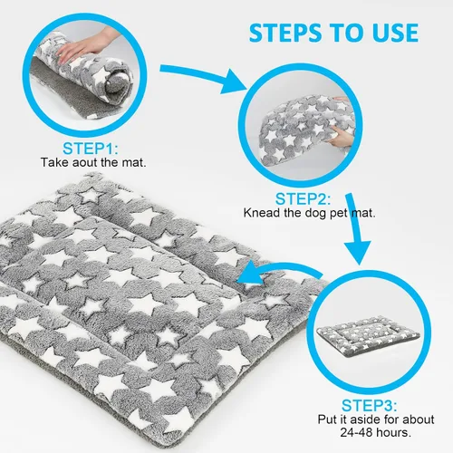 Vista 9 de Tapete de cama para perro, reversible, para perros medianos y pequeños, portátil y suave, lavable a máquina, para perrera de 24 pulgadas