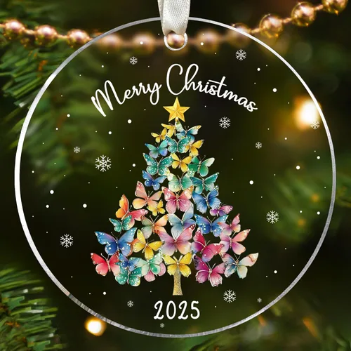 Adorno de mariposa – Adornos de Navidad de mariposa, adornos de mariposas para árbol de Navidad – Mariposas monarca regalos para mujeres, amantes –