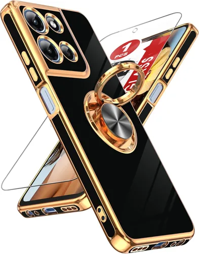 Vista 95 de LeYi Funda para iPhone XR: con Protector de Pantalla de Vidrio Templado [Paquete de 2] Soporte de Anillo Giratorio de 360°, Soporte Magnético