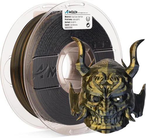 Vista 27 de AMOLEN Filamento PLA de Seda para Impresora 3D, Filamento PLA Kingfisher Rainbow Multicolor Brillante 1.75mm, Filamento de Impresión 3D PLA