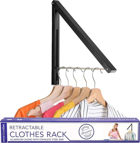 Percha Única Plegable para Ropa, Perchero Retráctil de Pared para Secador de Ropa, Barra Colgante para Secar, Pequeños Estantes Plegables para Ropa,