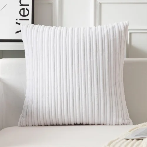 Vista 126 de UGASA - Funda de almohada lumbar suave de otoño, de terciopelo a rayas, decorativa, oblonga, funda de almohada rectangular sólida, funda de cojín