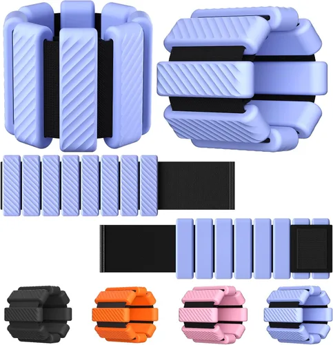 Vista 9 de Pesas de muñeca y tobillo para mujer, juego de 2 pesas portátiles y resistentes para brazos y piernas (1 libra cada una), pesas de tobillo