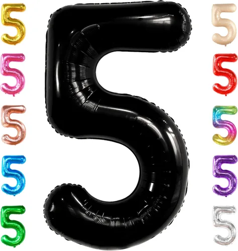 Vista 112 de KatchOn, Globo gigante de oro rosa con el número 5 de 40 pulgadas, globos de cinco globos de oro rosa con el número 5, decoraciones de cumpleaños 5