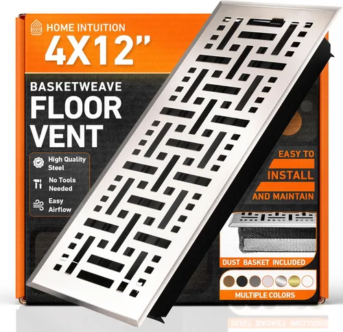Vista 18 de Cubiertas de ventilación de piso 2X10 con registro de malla, trampa, calor y aire, registro de piso metálico transitable para conducto HVAC