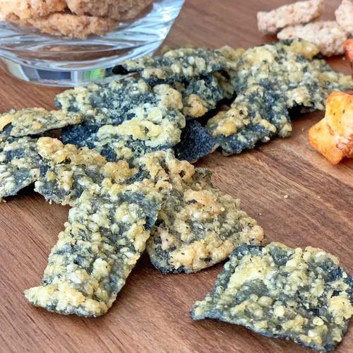 Vista 5 de Woodridge Snacks Chips de algas Tempura Sabor a sal marina Paquete de 6 Bolsas de 1.41 oz (40g)